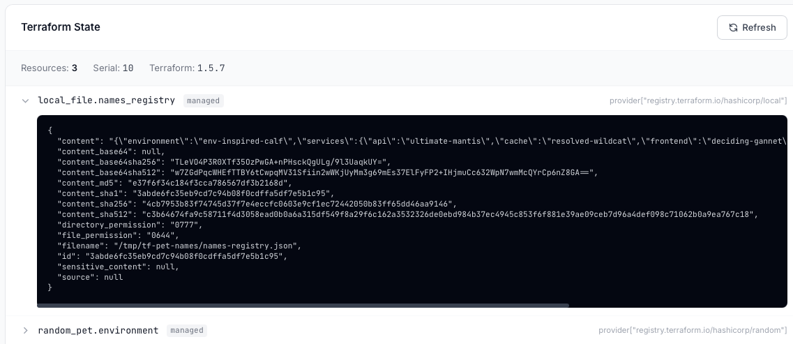 State resource detail